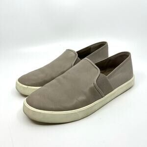 VINCE Grey Leather Slip On Sneakers Women's 8 US